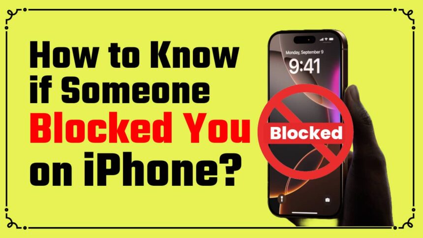 Holding iPhone with hand and the written Blocked you on iPhone