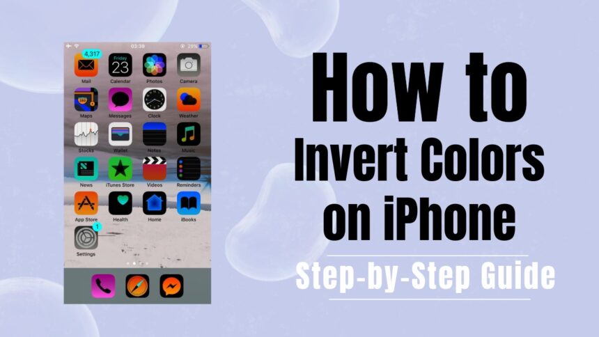 How to Invert Colors on iPhone text with iphone screenshot