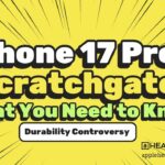 iphone 17 pro scratchgate Text in yellow background