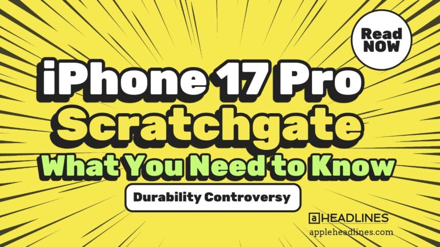 iphone 17 pro scratchgate Text in yellow background