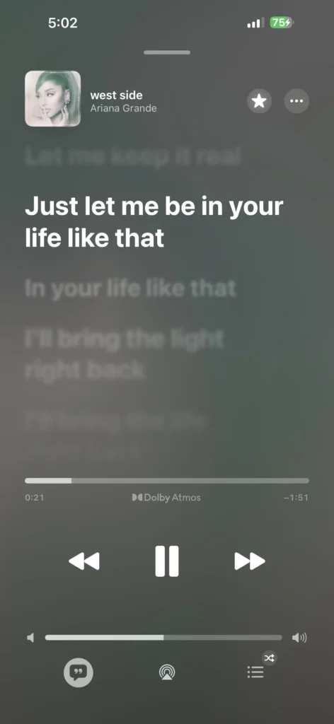 Offline Lyrics for west side screen shot of ios 26