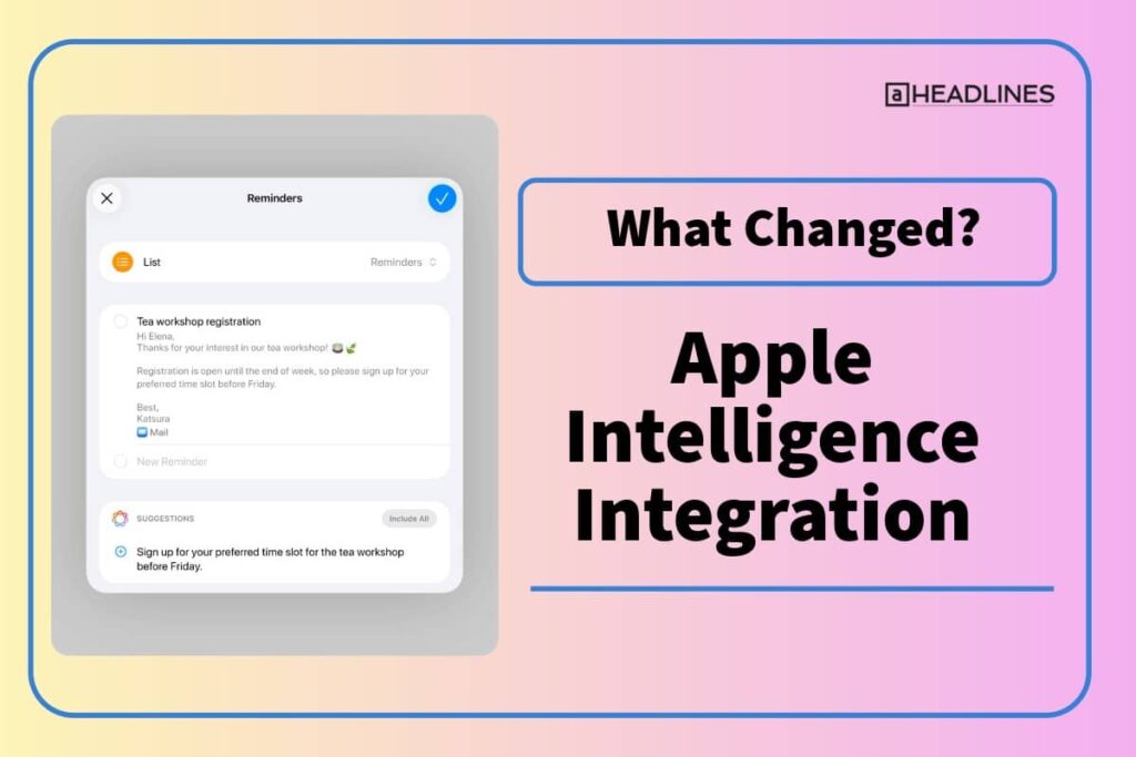 Apple Intelligence integration in iPadOS 26 enhancing reminders and smart suggestions