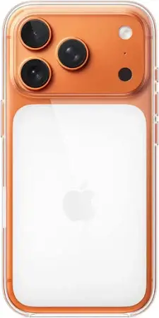 Apple MagSafe clear case on iPhone 17 Pro with transparent back