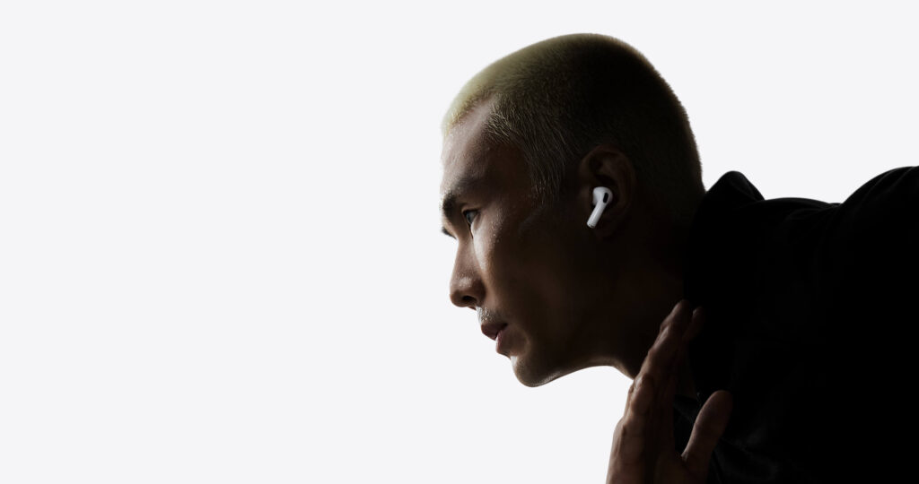 a man exercising with airpod 3 pro