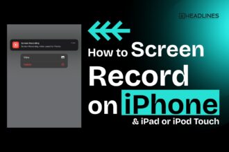 Tutorial cover image showing how to screen record on an iPhone with saved recording notification