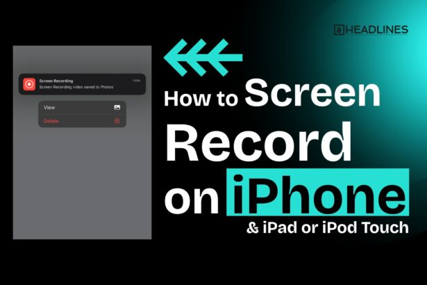 Tutorial cover image showing how to screen record on an iPhone with saved recording notification