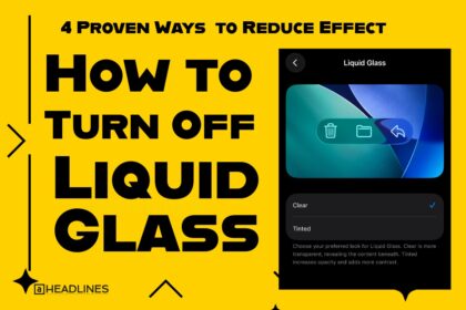 How to turn off Liquid Glass on iPhone showing Liquid Glass settings with clear and tinted options.