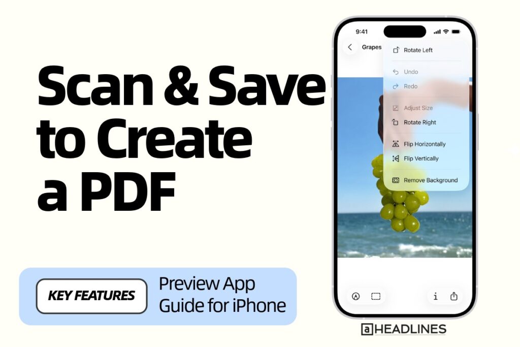Scan documents and save them as PDFs using the Preview app on iPhone