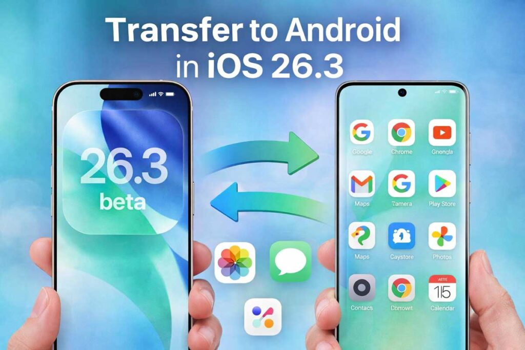 Transfer to Android feature in iOS 26.3 beta on iPhone