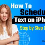 girl and schedule a text on iphone text showing in banner image