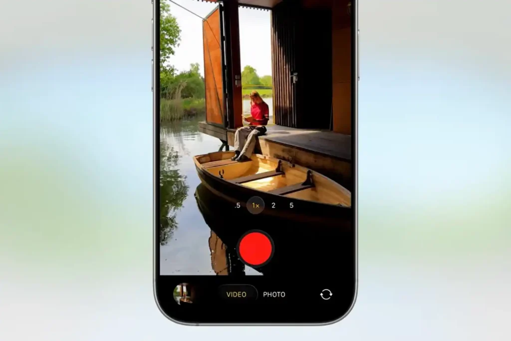 iOS 26 Camera app photo mode selector used to access Portrait Mode