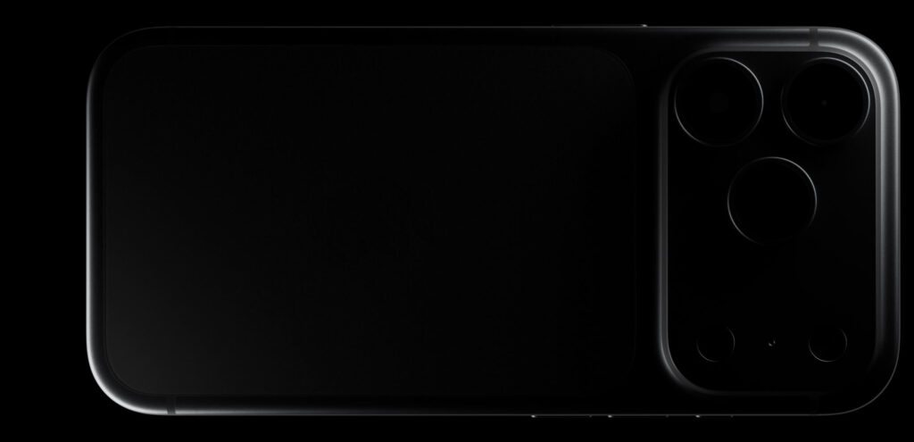 iPhone 17 Pro Max capturing landscape photo with camera app