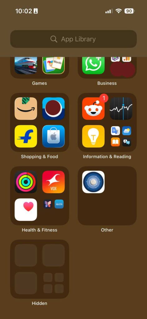 app library last screen screenshot