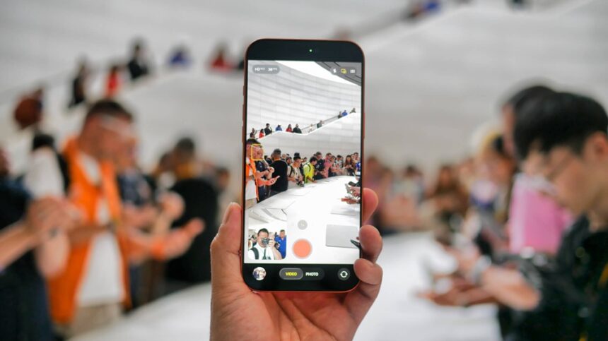 Dual camera setup on iPhone 17 showing wide and ultra-wide lenses