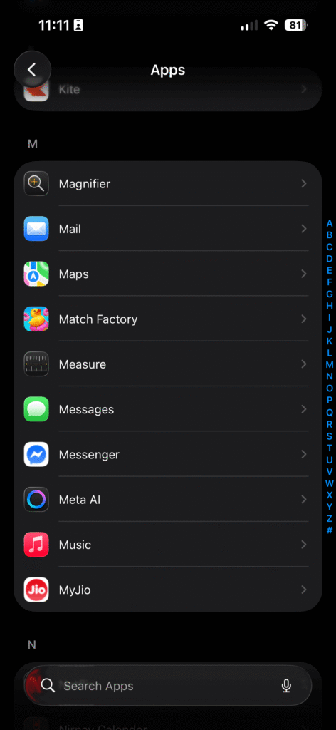 Messages app option in iPhone Settings to check blocked numbers