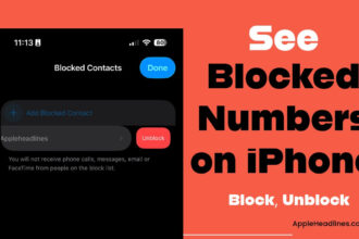 How to see blocked numbers on iPhone blocked contacts screen with unblock option