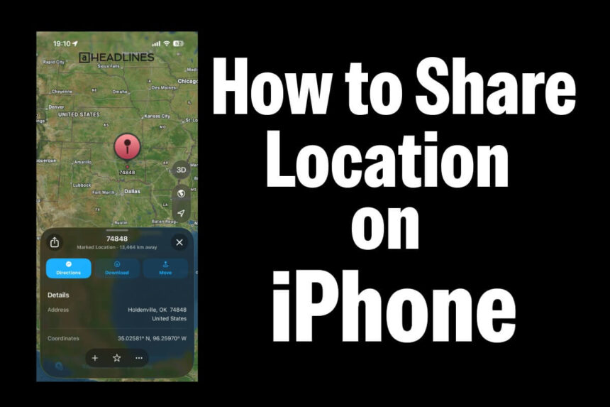 How to share location on iPhone using Apple Maps with pinned location and map preview
