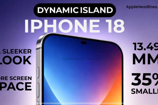 Smaller iPhone 18 Dynamic Island with sleek design and reduced notch size