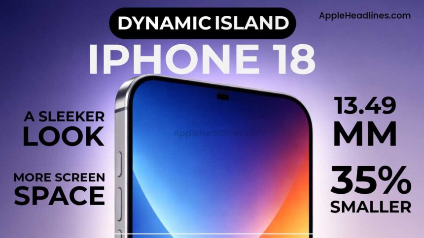 Smaller iPhone 18 Dynamic Island with sleek design and reduced notch size