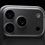 Close-up of iPhone 18 triple camera module with three 48MP lenses and advanced sensor design