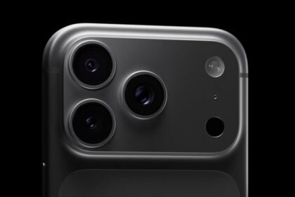 Close-up of iPhone 18 triple camera module with three 48MP lenses and advanced sensor design
