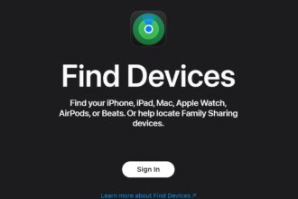 screenshot of the icloud find my iphone