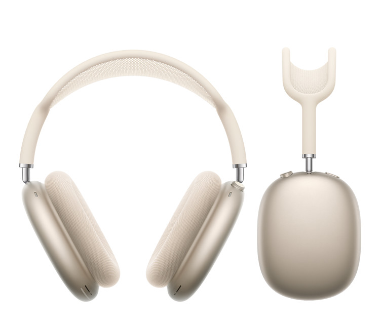 Apple AirPods Max 2 over-ear headphones with detachable headband connector in gold finish