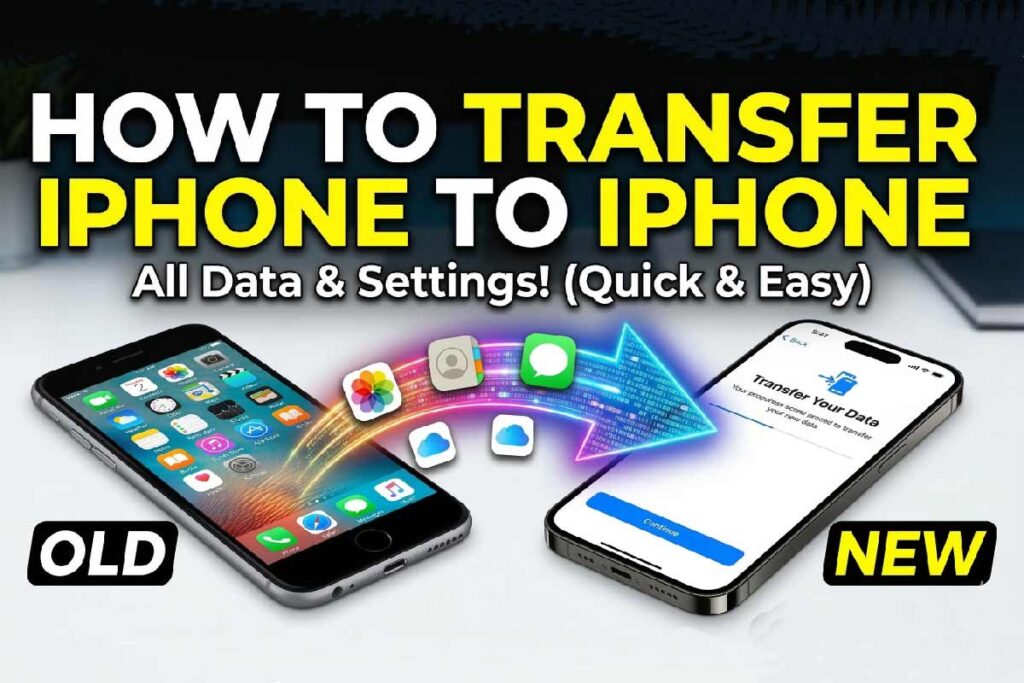 how to transfer iphone to iphone all data settings quick start method