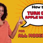 Tutorial graphic explaining how to turn off Apple Watch for all models