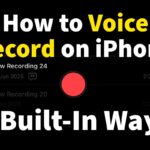 how to voice record on iPhone using Voice Memos app with red record button screen