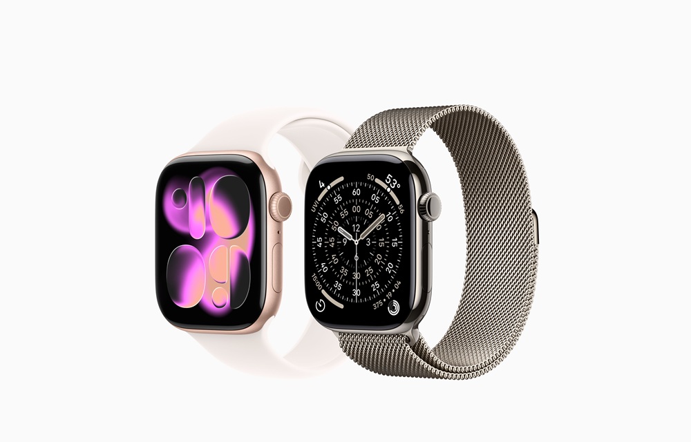 Latest Apple Watch models with modern display and stainless steel band