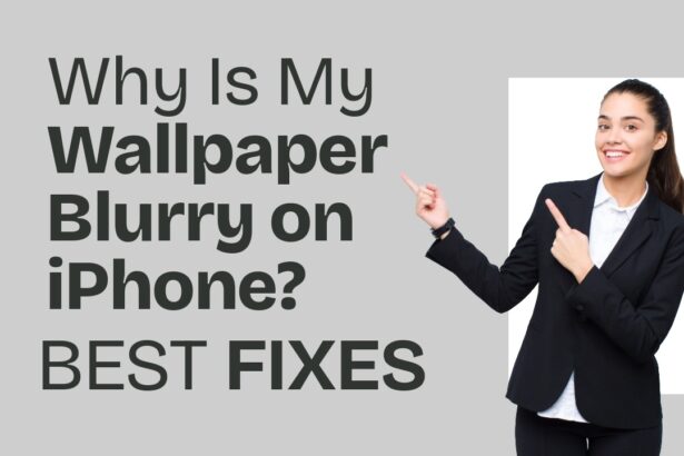 why is my wallpaper blurry on iphone best fixes guide thumbnail with text and person pointing