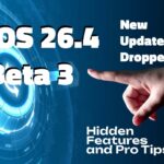 iOS 26.4 beta 3 update graphic showing new features, hidden tips, and system improvements on iPhone