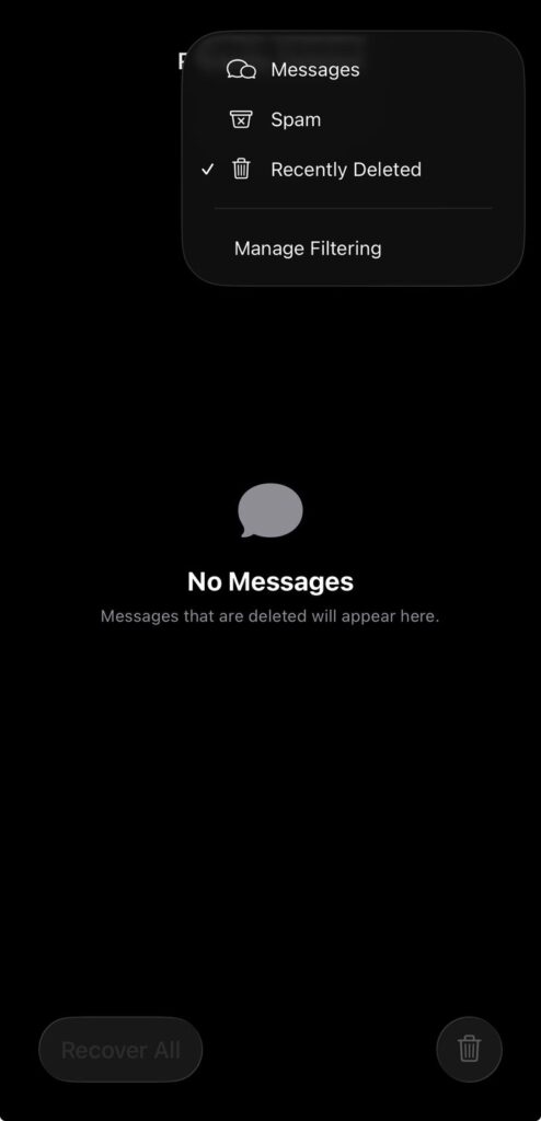 iphone recently deleted messages folder recover deleted texts ios settings