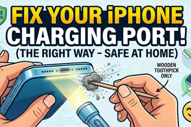 Fix iPhone charging port not working by cleaning lint and debris