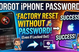 Forgot iPhone password screen showing factory reset without password solution
