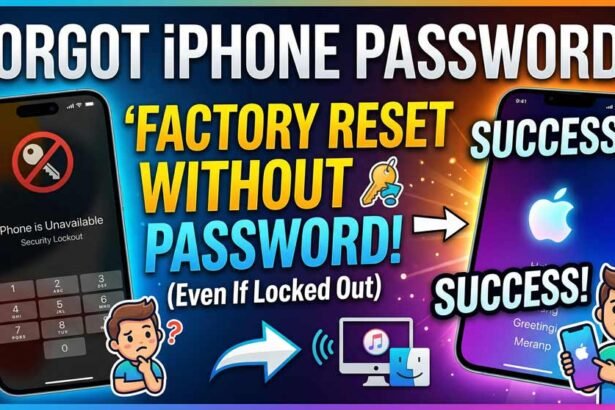 Forgot iPhone password screen showing factory reset without password solution