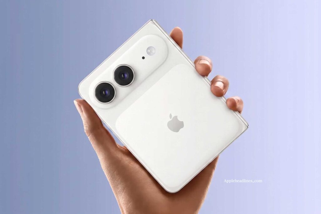 iPhone Ultra back design in hand with dual camera module and premium finish