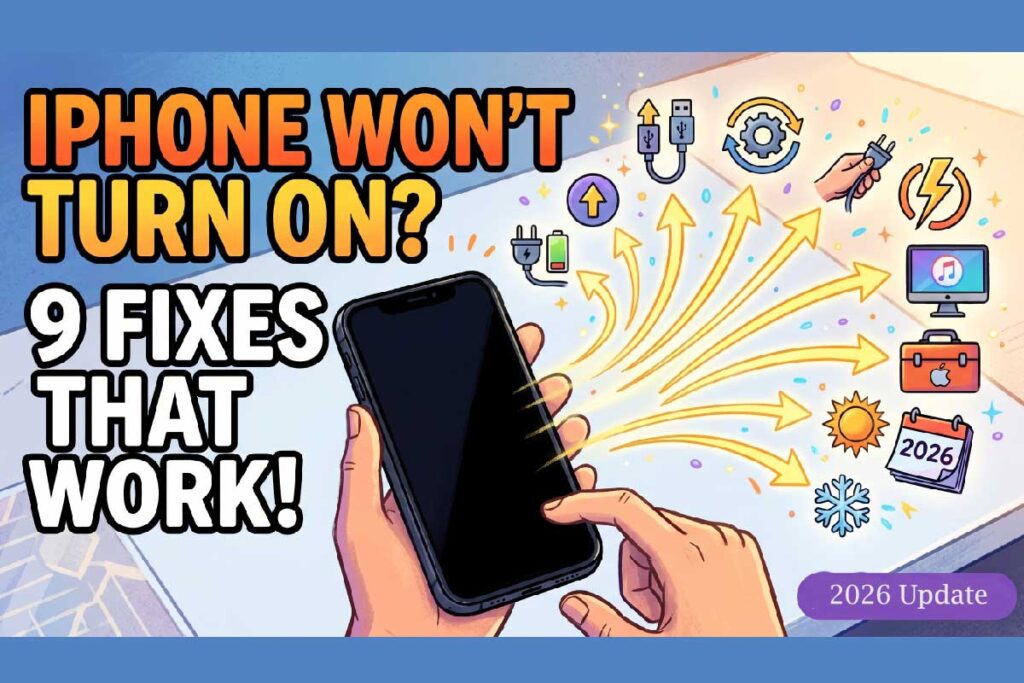 iPhone won't turn on fix showing black screen with troubleshooting solutions 2026
