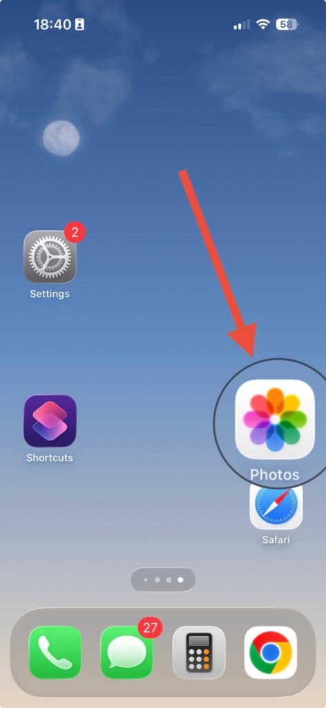 open photos app on iphone to remove audio from video