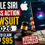 Apple Siri lawsuit 2026 claim payment thumbnail showing iPhone Siri screen, court gavel, and cash reward