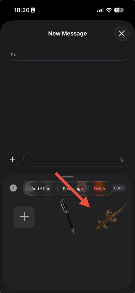 Delete option for custom stickers on iPhone in iOS 26