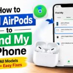 iPhone showing AirPods connected in Find My app on iOS