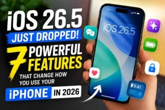 iOS 26.5 update thumbnail showing new iPhone features and Apple iOS 26.5 interface in 2026