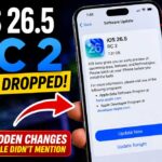 iPhone showing iOS 26.5 RC 2 software update with hidden Apple changes and new features before public release