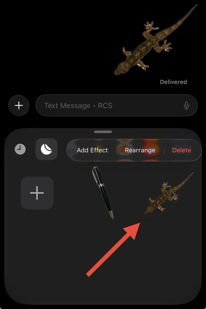 Rearrange and delete stickers on iPhone Messages app