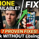 iPhone showing unavailable screen compared with unlocked phone after fix