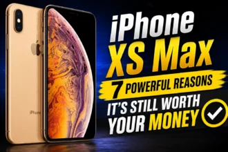 Gold iPhone XS Max thumbnail with bold text highlighting 7 reasons it is still worth the money