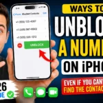 iPhone blocked contacts screen showing options to unblock a phone number