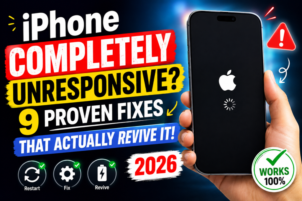 How to fix an unresponsive iPhone showing a frozen screen with 9 proven troubleshooting fixes that can revive a non-responsive iPhone in 2026.